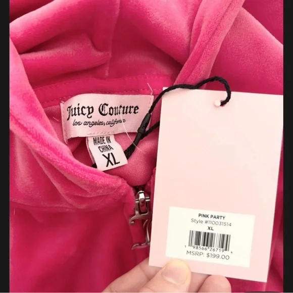 Juicy Couture Pink Velour Track Pants - Picture 7 of 7